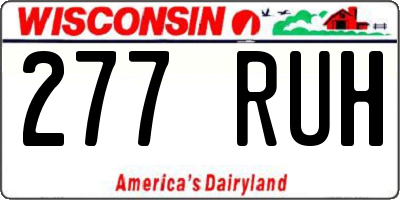 WI license plate 277RUH