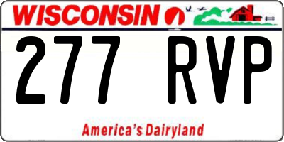 WI license plate 277RVP
