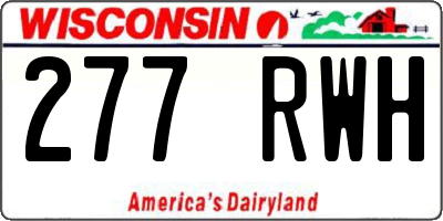 WI license plate 277RWH