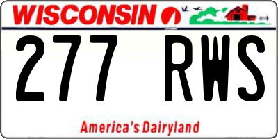 WI license plate 277RWS