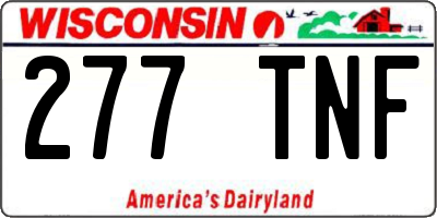 WI license plate 277TNF