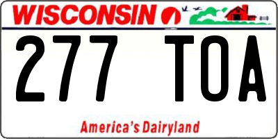 WI license plate 277TOA