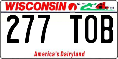 WI license plate 277TOB
