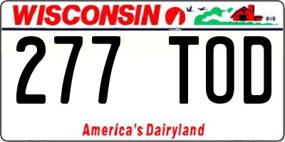 WI license plate 277TOD