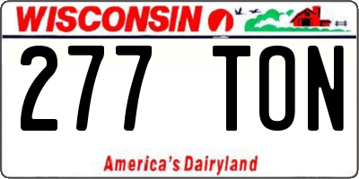 WI license plate 277TON