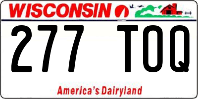 WI license plate 277TOQ