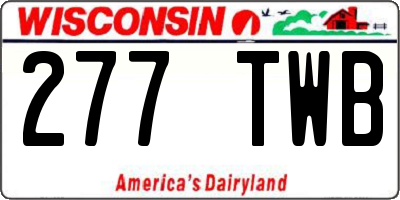 WI license plate 277TWB