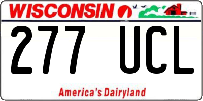 WI license plate 277UCL
