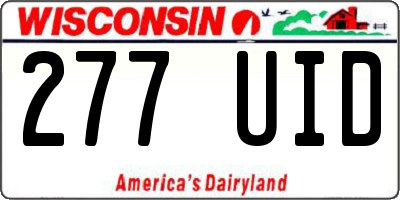 WI license plate 277UID