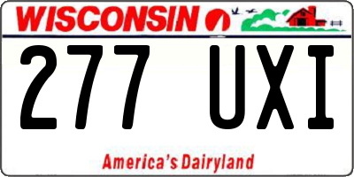 WI license plate 277UXI