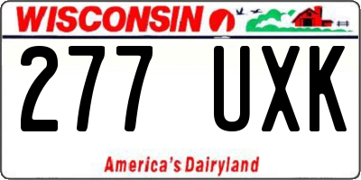 WI license plate 277UXK