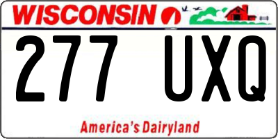 WI license plate 277UXQ