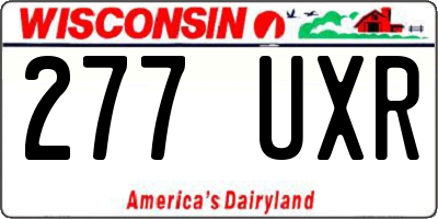 WI license plate 277UXR