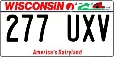 WI license plate 277UXV