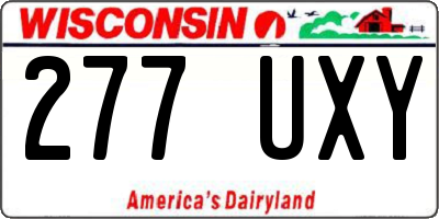 WI license plate 277UXY