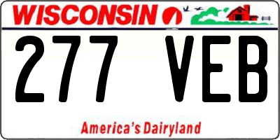 WI license plate 277VEB