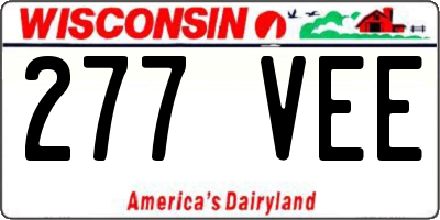 WI license plate 277VEE