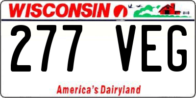 WI license plate 277VEG