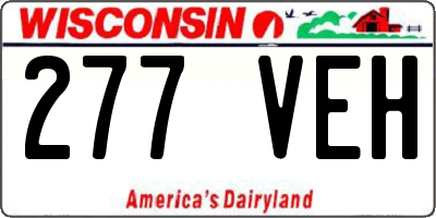 WI license plate 277VEH