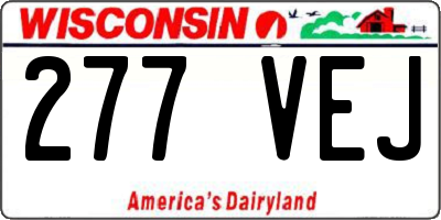 WI license plate 277VEJ