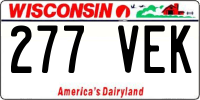WI license plate 277VEK