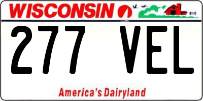 WI license plate 277VEL