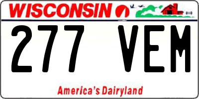 WI license plate 277VEM