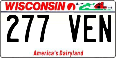 WI license plate 277VEN