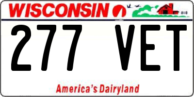 WI license plate 277VET