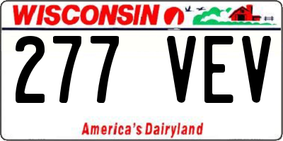 WI license plate 277VEV