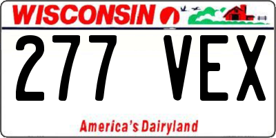 WI license plate 277VEX