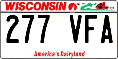 WI license plate 277VFA