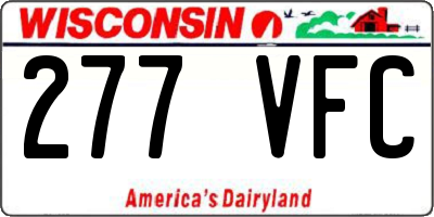 WI license plate 277VFC