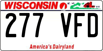 WI license plate 277VFD