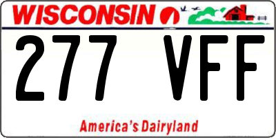 WI license plate 277VFF