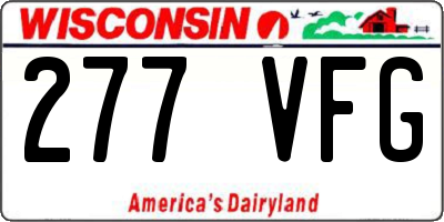 WI license plate 277VFG