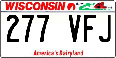 WI license plate 277VFJ
