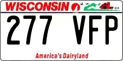 WI license plate 277VFP
