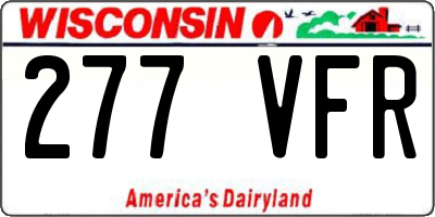 WI license plate 277VFR