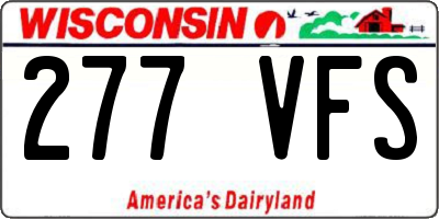 WI license plate 277VFS