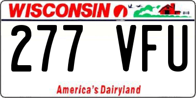 WI license plate 277VFU
