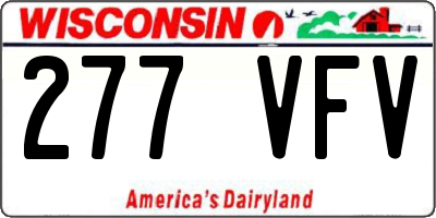 WI license plate 277VFV