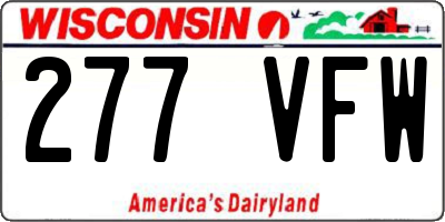 WI license plate 277VFW