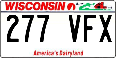 WI license plate 277VFX