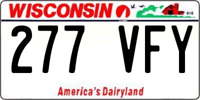 WI license plate 277VFY