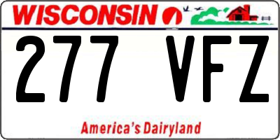 WI license plate 277VFZ
