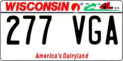 WI license plate 277VGA