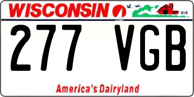 WI license plate 277VGB