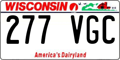WI license plate 277VGC