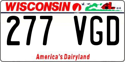 WI license plate 277VGD